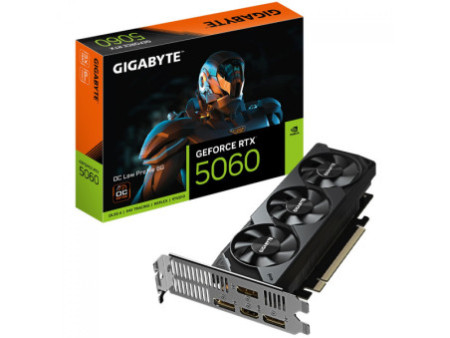 Placa de Vídeo Gigabyte NVIDIA GeForce RTX 5060 OC Low Profile, 8GB, GDDR7, DLSS, Ray Tracing, GV-N5060OC-8GL