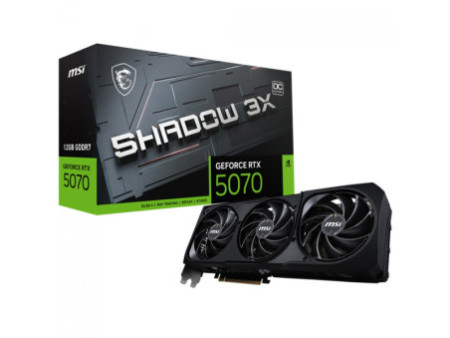 Placa de Vídeo MSI NVIDIA GeForce RTX 5070 Shadow 3X OC, 12GB, GDDR7, DLSS, Ray Tracing
