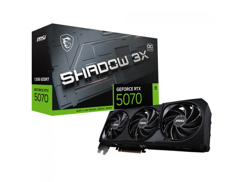 Placa de Vídeo MSI NVIDIA GeForce RTX 5070 Shadow 3X OC, 12GB, GDDR7, DLSS, Ray Tracing Placa de Vídeo MSI NVIDIA GeForce RTX 5070 Shadow 3X OC, 12GB, GDDR7, DLSS, Ray Tracing