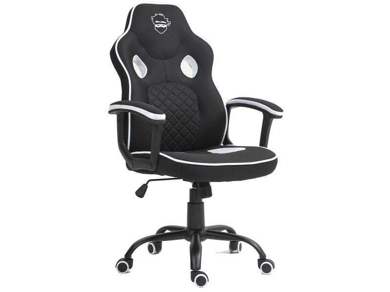 Cadeira Gamer Ninja Hiryu, Tecido, Preto e Branco, GN-CH-HRN0DBWF