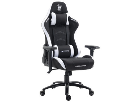Cadeira Gamer Podcaster, Reclinável, 4D, Preta e Verde