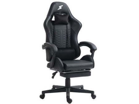Cadeira Gamer SuperFrame Hunter, Reclinável, Tecido, Preto e Azul, GN-CH-HTR2DBBF