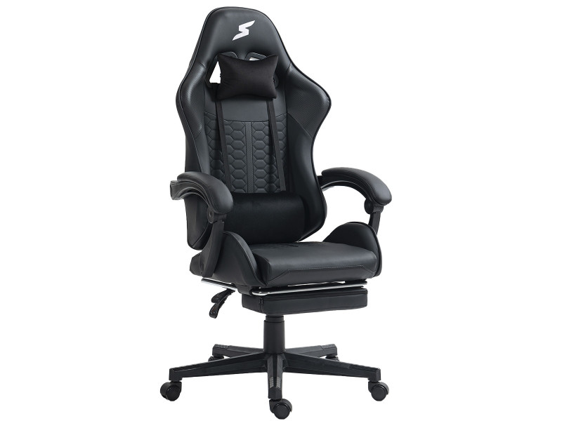 Cadeira Gamer SuperFrame Hunter, Reclinável, Tecido, Preto e Azul, GN-CH-HTR2DBBF