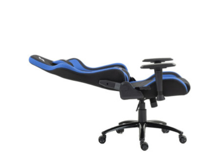 Cadeira Gamer SuperFrame Cleric, Reclinável, 4D, Tecido, Preta e Azul, SF-CH-CRR4DBBF