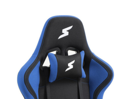 Cadeira Gamer SuperFrame Cleric, Reclinável, 4D, Tecido, Preta e Azul, SF-CH-CRR4DBBF
