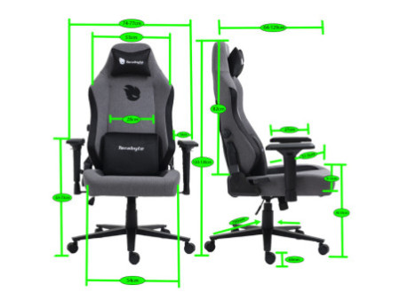 Cadeira Gamer Terabyte Vision, Reclinável, 2D, Preto e Verde