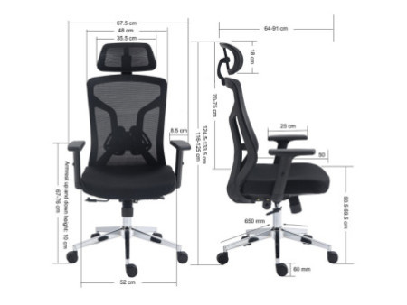 Cadeira de Escritório Dr. Office Ergo Pro, Cinza, Mesh, Altura Ajustável, DR-CH-EPR2DGH