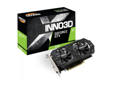 Placa de Vídeo Inno3D GeForce GTX 1650 Twin X2, 4GB GDDR6, 128Bit, N16502K-04D6