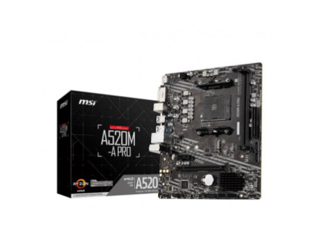 Placa Mãe MSI A520M-A PRO Chipset A520, AMD AM4, mATX, DDR4