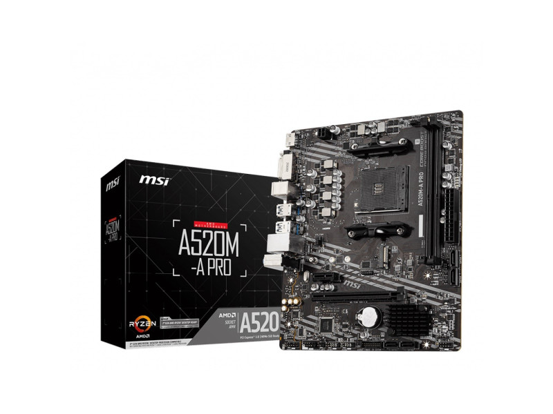 Placa Mãe MSI A520M-A PRO Chipset A520, AMD AM4, mATX, DDR4