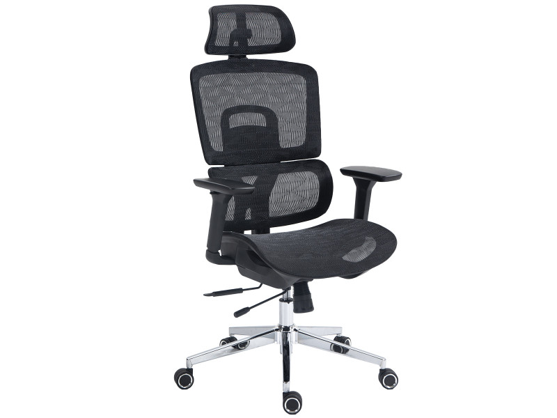 Cadeira de Escritório Dr. Office Ergo, Branco, Mesh, Altura Ajustável, DR-CH-EGR2DBWF