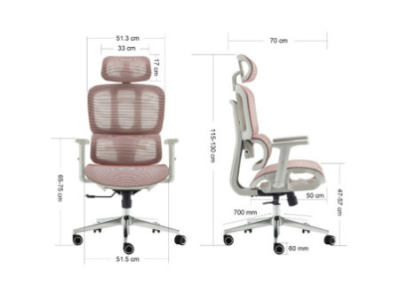 Cadeira de Escritório Dr. Office Business, Mesh, 2D, Ajustável, Suporta até 120kg, Cinza, DR-CH-BNN2DGF