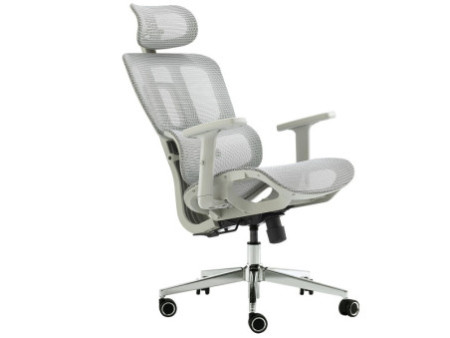 Cadeira De Escritório Dr. Office Prime, Mesh, Altura Ajustável, Cinza, DR-CH-PMN0DWF
