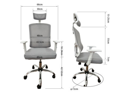 Cadeira de Escritório Dr. Office Adapt, Ajustável, Mesh, 3D, Reclinável, Branca, DR-CH-ADR4DWF