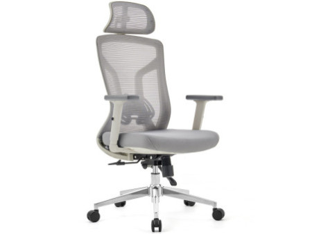 Cadeira de Escritório Dr. Office Ergo, Cinza, Mesh, Altura Ajustável, DR-CH-EGR2DBGF