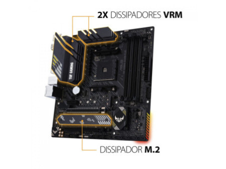 Placa Mãe Asus TUF Gaming B550M-Plus, Chipset B550, AMD AM4, mATX, DDR4, 90MB14A0-C1BAY0