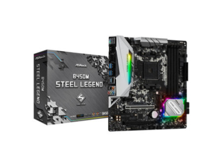 Placa Mãe ASRock B450M Steel Legend, Chipset B450, AMD AM4, mATX, DDR4