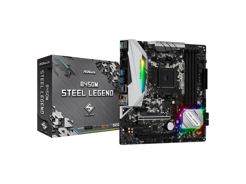 Placa Mãe ASRock B450M Steel Legend, Chipset B450, AMD AM4, mATX, DDR4