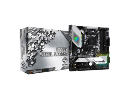 Placa Mãe ASRock B550M Steel Legend, Chipset B550, AMD AM4, MATX, DDR4