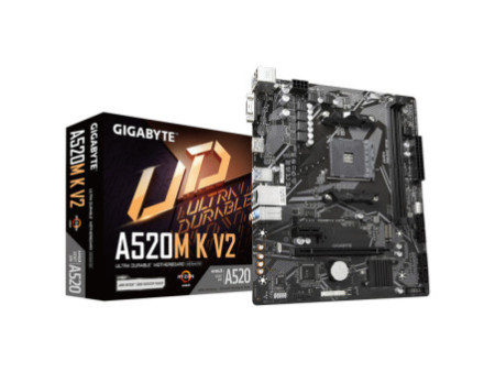Placa Mãe Gigabyte A520M K V2, Chipset A520, AMD AM4, MATX, DDR4