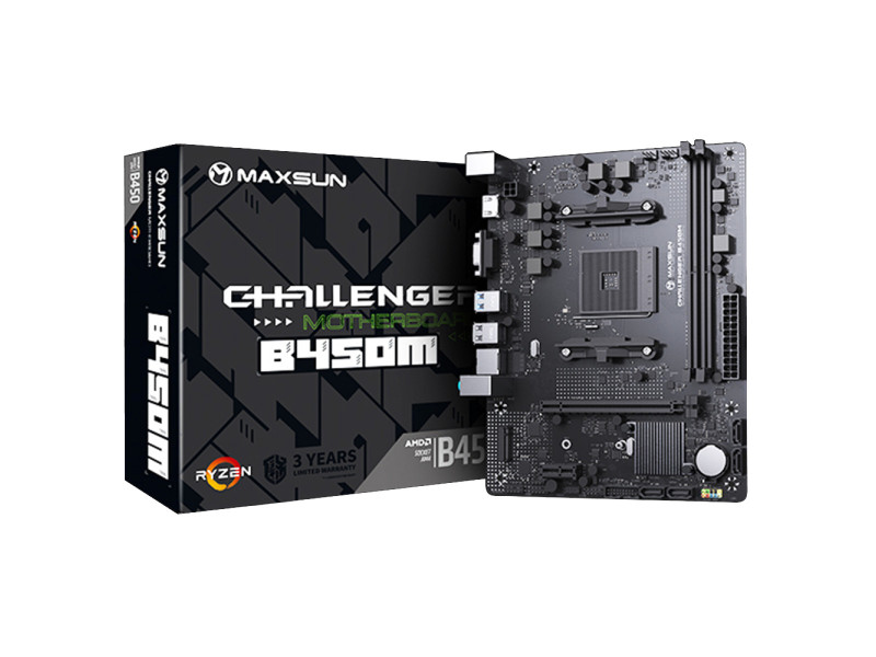 Placa Mãe MAXSUN B450M MS-Challenger, Chipset B450, AMD AM4, mATX, DDR4
