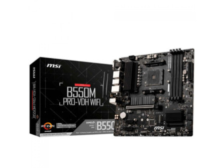 Placa Mãe MSI B550M PRO-VDH WIFI, Chipset B550, AMD AM4, mATX, DDR4