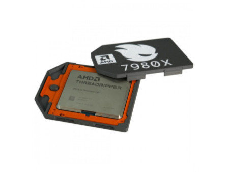 Processador AMD Ryzen Threadripper, 7980X, 3.2GHz (5.1GHz Turbo), 64-Cores 128-Threads, sTR5, Sem Cooler, OEM, 100-000001350
