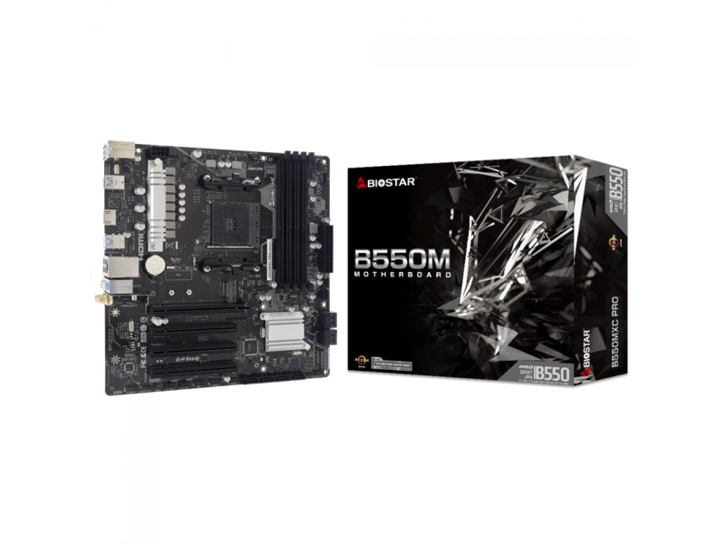 Placa Mãe Biostar B550MXC PRO, Chipset B550, AMD AM4, mATX, DDR4