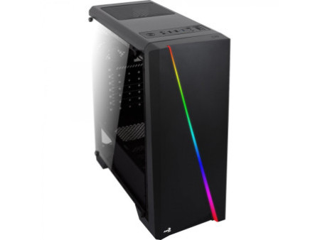 Gabinete Gamer Aerocool Skribble, RGB, Mid Tower, Vidro Temperado, Black, ATX, Sem Fonte, Com 3 Fans