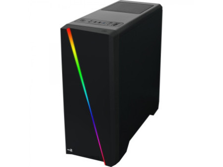 Gabinete Gamer Aerocool Skribble, RGB, Mid Tower, Vidro Temperado, Black, ATX, Sem Fonte, Com 3 Fans