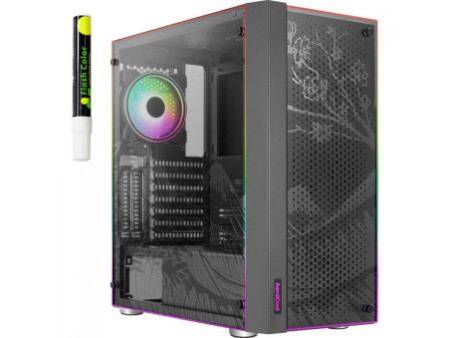Gabinete Gamer Aerocool Aero One Mini, Mini Tower, Vidro Temperado, Black, M-ATX, Sem Fonte, Com 1 Fan, AERO ONE MINI