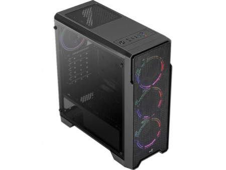 Gabinete Gamer Aerocool Dryft, Mid Tower, Vidro Temperado, Preto, Sem Fonte, Com 6 Fans ARGB