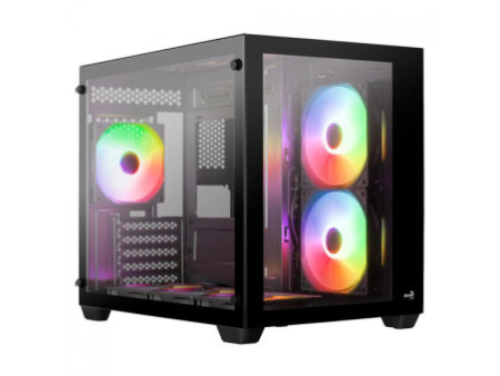 Gabinete Gamer Aerocool Dryft, Mid Tower, Vidro Temperado, Preto, Sem Fonte, Sem Fan