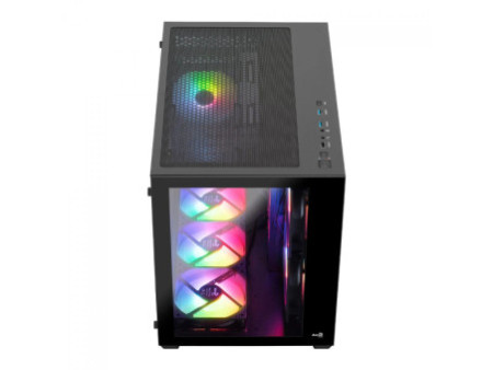 Gabinete Gamer Aerocool Dryft, Mid Tower, Vidro Temperado, Preto, Sem Fonte, Sem Fan
