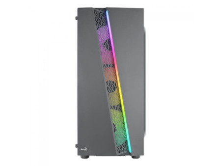 Gabinete Gamer Aerocool Streak, RGB, Mid Tower, Acrílico, Black, ATX, Sem Fonte, Com 1 Fan