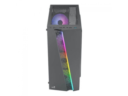 Gabinete Gamer Aerocool Streak, RGB, Mid Tower, Acrílico, Black, ATX, Sem Fonte, Com 1 Fan