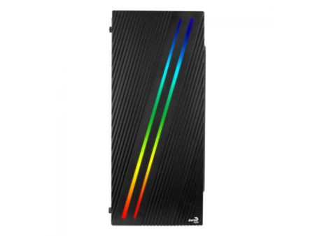 Gabinete Gamer Aerocool Delta, RGB, Mid Tower, Vidro Temperado, Black, ATX, Sem Fonte, Com 1 Fan