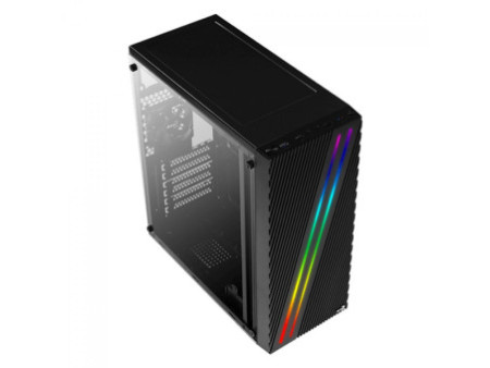 Gabinete Gamer Aerocool Delta, RGB, Mid Tower, Vidro Temperado, Black, ATX, Sem Fonte, Com 1 Fan