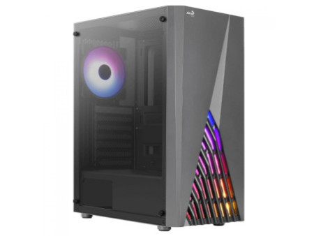 Gabinete Gamer Aerocool Zauron, Vidro Temperado, Mid Tower, Black, ATX, Sem Fonte, Com 1 Fan, 73000