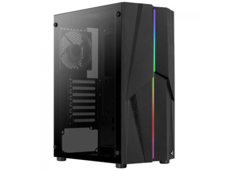 Gabinete Gamer Aerocool Split, Vidro Temperado, RGB, Mid Tower, Black, ATX, Sem Fonte, Com 1 Fan, 68558