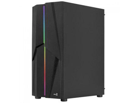 Gabinete Gamer Aerocool Split, Vidro Temperado, RGB, Mid Tower, Black, ATX, Sem Fonte, Com 1 Fan, 68558