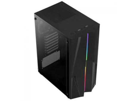 Gabinete Gamer Aerocool Split, Vidro Temperado, RGB, Mid Tower, Black, ATX, Sem Fonte, Com 1 Fan, 68558