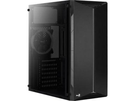 Gabinete Gamer Aerocool Prime, Mid Tower, Vidro Temperado, RGB, Black, ATX, Sem Fonte, Com 1 Fan, Prime-G-BK-V1