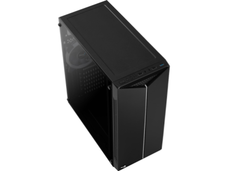 Gabinete Gamer Aerocool Prime, Mid Tower, Vidro Temperado, RGB, Black, ATX, Sem Fonte, Com 1 Fan, Prime-G-BK-V1