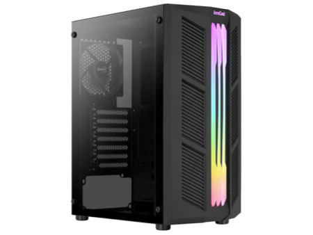 Gabinete Gamer Aerocool Hive, Mid Tower, Vidro Temperado, Black, ATX, Sem Fonte, Com 1 Fan, Hive-G-BK-V3