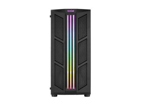 Gabinete Gamer Aerocool Hive, Mid Tower, Vidro Temperado, Black, ATX, Sem Fonte, Com 1 Fan, Hive-G-BK-V3