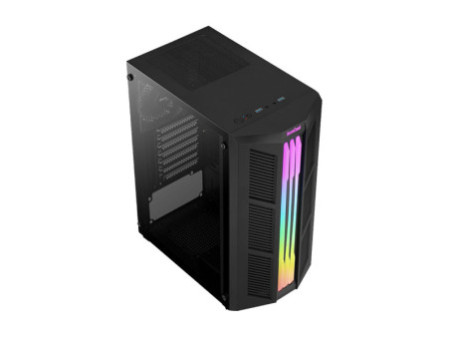 Gabinete Gamer Aerocool Hive, Mid Tower, Vidro Temperado, Black, ATX, Sem Fonte, Com 1 Fan, Hive-G-BK-V3