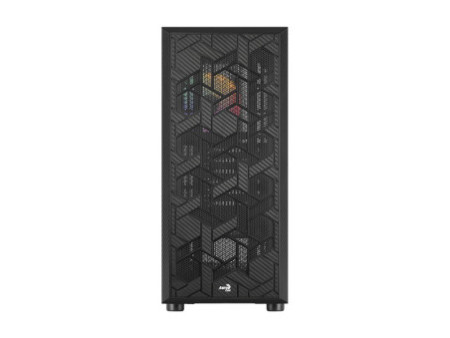 Gabinete Gamer Aerocool Mirage, Mid Tower, RGB, Vidro Temperado, Black, ATX, Sem Fonte, Com 1 Fan, MIRAGE-G-BK-V1