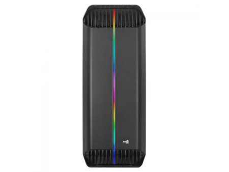 Gabinete Gamer Aerocool Quantum, V2 73875, Mid Tower, RGB, Vidro Temperado, Black, ATX, Sem Fonte, Com 3 fans, QUANTUM-G-BK-V2