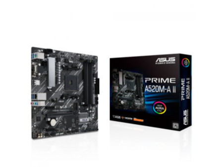 Placa Mãe Asus PRIME A520M-A II, Chipset A520, AMD AM4, mATX, DDR4, 90MB17H0-M0EAY0